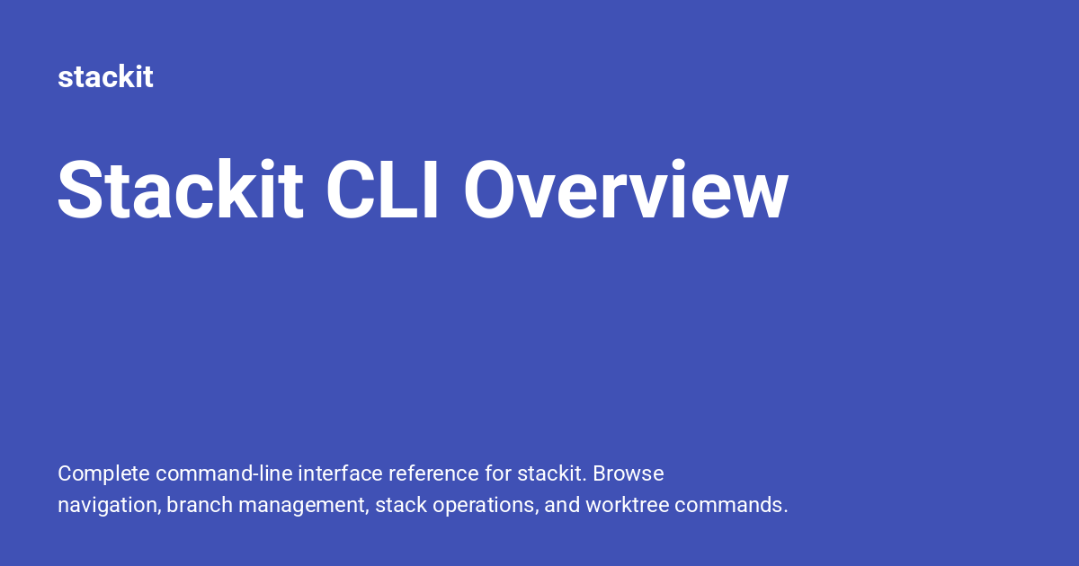 Stackit CLI Overview - stackit