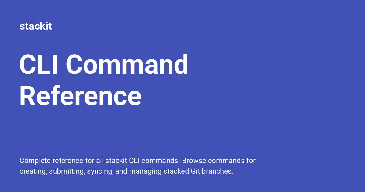 CLI Command Reference - stackit