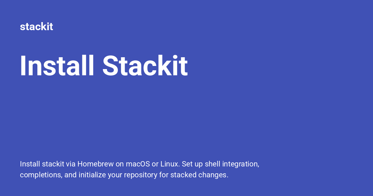 Install Stackit - stackit